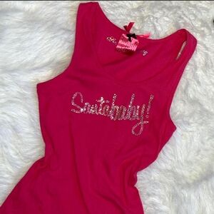 Y2K Victoria’s Secrets Hot Pink Holiday Santa Baby tank in size Medium